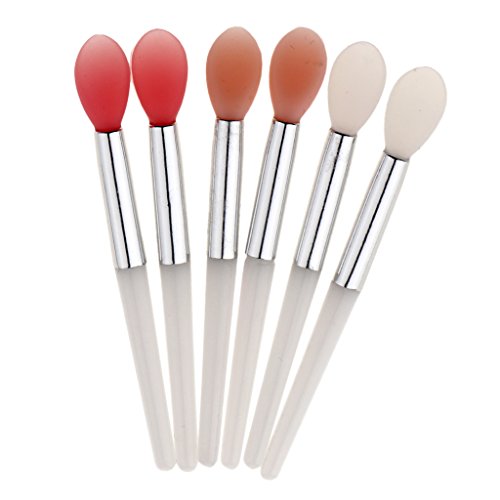 Lots 6 Pieces Beauty Cosmetic Brushes Silicone Head Lip Balm Mask Oil Makeup Applicator Tools Home DIY Tool Kit - 6 cm