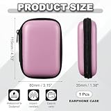 QUARKZMAN Etui na słuchawki 4,53 x 3,15 x 1,38 cala, przenośna, torba do przenoszenia słuchawek, kabel USB do ładowania, kolor różowy