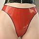 Kangxinsheng Modische Latex Slips für Damen,Rot Natürliche Gummi Shorts G-String Tanga,Latex Höschen Unterwäsche Cosplay Kostüms XXL