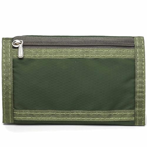 ＪＭ ＪＥＭＩＮＡＬ 杰米路 JEMINAL Tri-fold canvas ultra-thin waterproof wallet men's and women's keychain wallet (Green)4