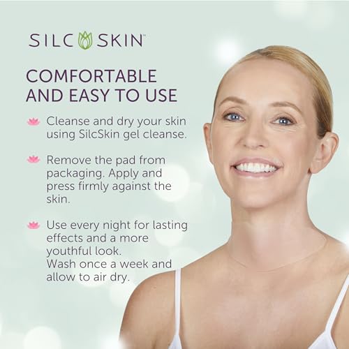 Silcskin Collette Pad Medical Grade Neck Wrinkle Patches, Reusable Silicone Neck Pads For Sleep Lines And Crepey Skin, Holiday Anti Wrinkle Beauty Gift For Her, 30 Day Supply