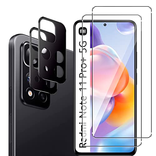 Vanrain Schutzfolie für Panzerfolie für Xiaomi Redmi Note 11 Pro+ 5G/Note 11 Pro Plus 5G 6.67", 2 Stück Schutzglas + 2 Stück Kamera Schutzfolie, HD-Klar 9H Kratzfest Panzerfolie Displayschutzfolie Cover