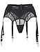 ohmydear Plus Size Garter Belt with 6 Metal Clips & Sexy G-string Thong See Through Lace Garter Lingerie Set for Thigh Highs Black XL-2XL