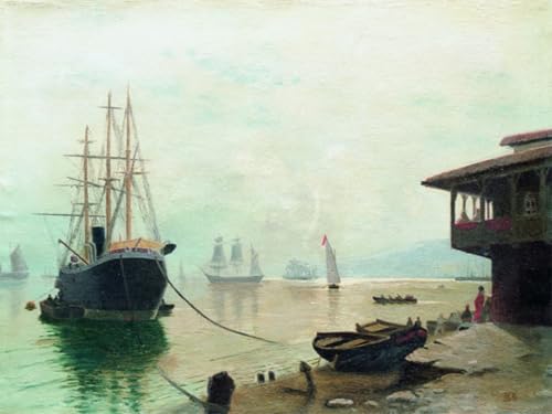 Cuadro de veleros SERENDIPITP: la nostalgia del arte clásico en un óleo de 60x90cm