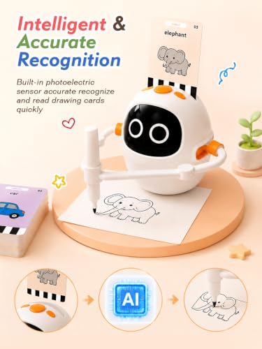 Drawing Robot for Kids, 220 Flash Cards, Toys and Gifts for 3-8 Girls Boys - Image 3