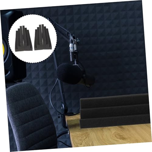 4 piezas paneles acústicos negros en cuña con esponja de alta densidad para absorción de sonido y tratamiento de paredes para home theater, estudio y grabación miniatura 5