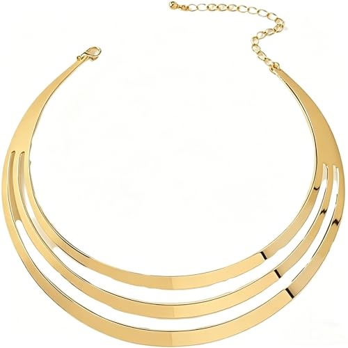 LifflyLadys Gold Choker Necklace Statement Necklace for Women Gift Accessories Chunky Wide Egyptian Jewelry for Cleopatra Necklace Egyptian Necklace for Party Wedding Birthday