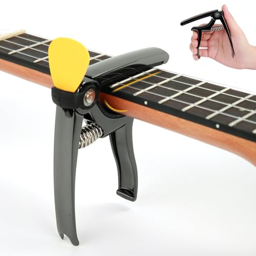 Kit 4 en 1 para Guitarra, Capo con Púa, Cortador e Insertador de Cuerdas, Compatible con Guitarra...