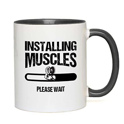 Best Cardio Workout for Bodybuilders: Top Gifts for Fitness Enthusiasts 6 Bubble Hugs Gym 2Tone Black Mug 11oz - Installing Muscles - Workout Pumping Exercise Fitness Bodybuilder Weightlifting Gymnastics Instructor Cardio