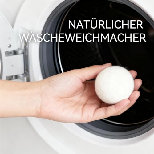 13er Set Trocknerbälle aus 100% Schafwolle Waschbälle 2in1 Ökologische Weichspüler Alternative Ideal für Daunenjacken & Allergiker