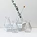 MyGift 5-inch Clear Glass Diamond-Faceted Flower Vases, Set of 4