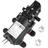 12V DC Water Pressure Diaphragm Pump, 6 A Self Priming Sprayer Pump with 6 L/Min 0.9 MPA 80 PSI, Water Transfer Pump Suitable for Shower Garden