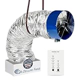QA-Deluxe 5500 Energy Efficient Whole House Fan – Low Voltage Plug & Play, 2-Speed Wall Switch & Timer, Removable Grille – 10-Year Warranty – Up to 3400 sq ft (2-Story) & 2400 sq ft (1-Story)