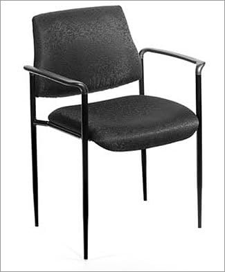 Stackable Chair with Tapered Legs -Black Caressoft
