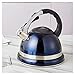 Bouilloire 304 en Acier Inoxydable Bouilloire Royal Blue Whistling Kettle Grand 3.5L for Bureau Restaurants, Teapot Stovetop cuisinière à Induction Sifflet Bouilloire, Anti-brûlure poignée Noire