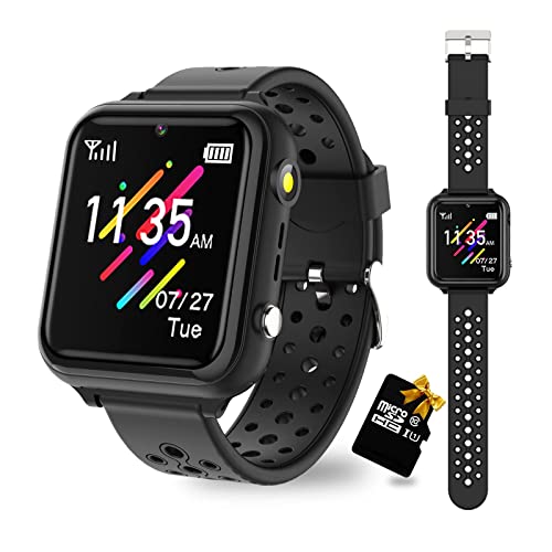 Retysaz Kids Smart Watch 16 Game Smart Watch for kids Phone Fashion Smartwatches for Children 3-14 Great Gifts To Girls Boys Electronic Learning Toys (Black)