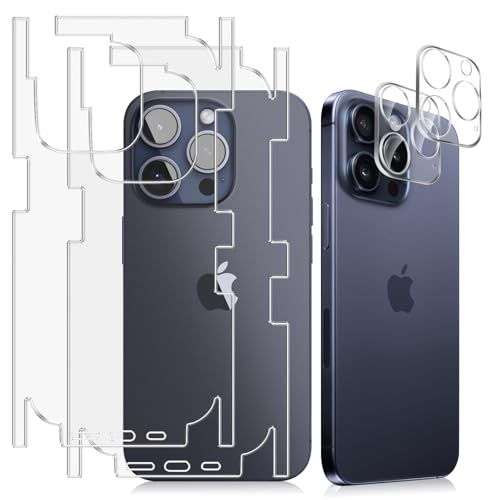 #VerdientProvisionen<br>Rückseite Schutzfolie für iPhone 15 Pro TPU Hinten Displayschutzfolie Kameraschutz mit Installationswerkzeug Matte Textur Translucent Anti Kratzer Folie für iPhone 15 Pro