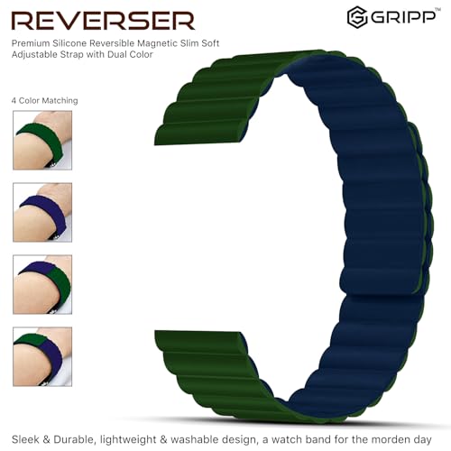 Image of GRIPP Reverser Premium Silicone Magnetic Watch Strap for 40mm /41mm /42mm, Watch Series 11 /10 /9 /8 /7 /6 /5 /4 /3 /2 /1, SE 3 /2 /1, Slim, Lightweight, Adjustable (Watch Not Included)