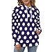 Novastar Hoodies for Men Women - Fashion Comfort Loose Fit Navy Purple Polka Dot Print Pullover Hooded Sweatshirt