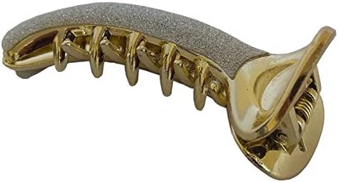 Pooja Trendz 2 Pcs Silver Color Medium Size Banana Shape Hair Clip.