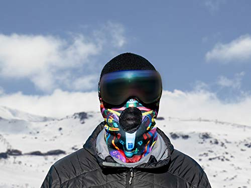 Máscara para esquí y snowboard con bolsillo para filtro M XL 1