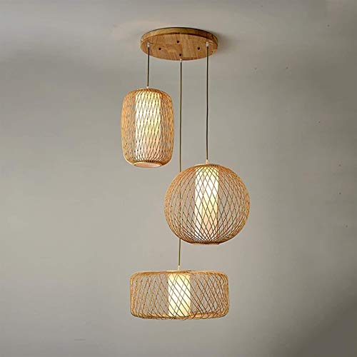 Suspension rotin pour cuisine et chambre à thé e27