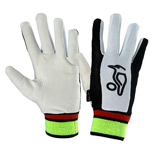 KOOKABURRA Plain Chamois Wicket Keeping Inners, Junior, White/Black