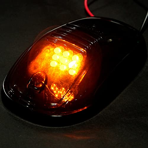 LBRST 5 X Smoke Lens Amber 9 LED Housing Cab Roof Running Lights Top Clearance Lights Running Lights Cab Marker Light Replacement for 2003-2018 Dodge Ram 1500 2500 3500 4500 5500 Pickup Truck - Thumbnail 3