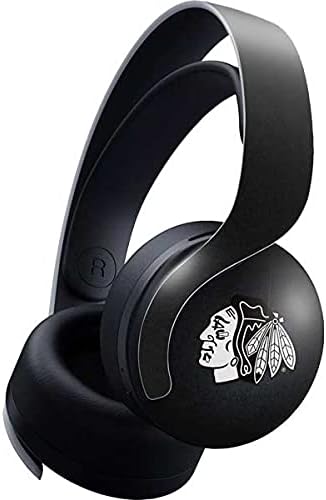 Skinit Decal Gaming Skin Compatible with Pulse 3D Wireless Headset for PS5 - Officially Licensed NHL Chicago Blackhawks Black Background Design