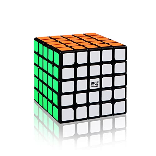 5x5 Speed Cube 5 by 5 Speed Cube QiYi Toys 5x5x5 Magic Puzzles Black Game Toy Black for Teenagers and Adults