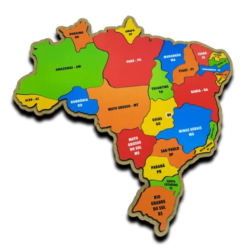 Quebra Cabeça Mapa Do Brasil Em Madeira Infantil Tamanho Grande