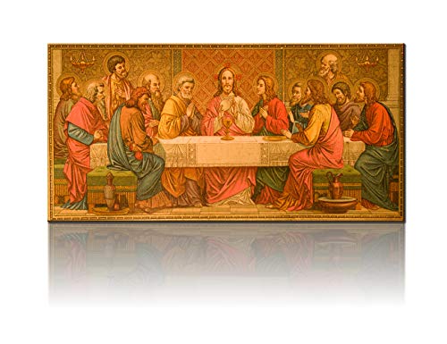 Jesus The Last Supper Leonardo da Vinci Classic Art Wall Art Christian Poster Christ Canvas Prints Art Home Decor for Living Room Bedroom Pictures HD Printed Painting Framed Ready to Hang (20”X40”)