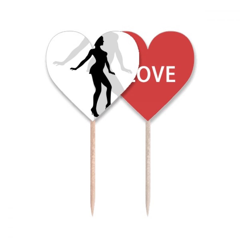 Love Heart Lable Cupcake Pick Motif Hot Woman Dancing pour Décorer Vos Cadeaux Gourmands