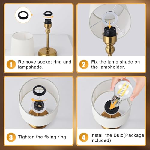 YOIZO Rechargeable Table Lamp Cordless | 6000mAh Battery Powered Lamps with Brightness Memory, Stepless Dimmable Touch Control, Portable Bedside Lamp for Living Room/Bedroom,Indoor-Ourdoor (Gold) - Image 8