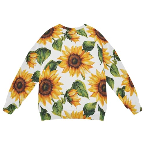 JUNZAN Rustic Sunflower White Kids Girls Hoodie Sweatshirt Crewneck Tops Clothing Shirts Sports 4T2