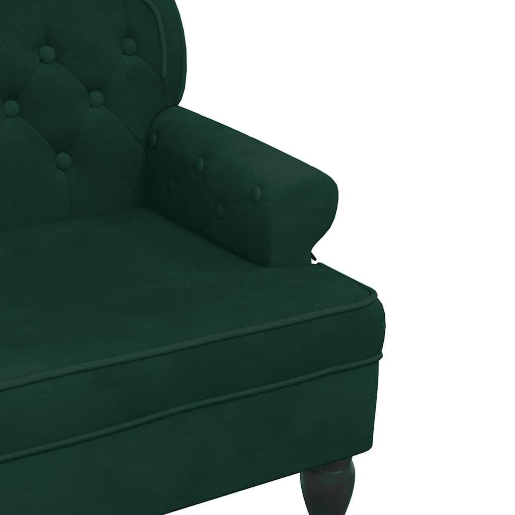 Generico Panca con Schienale Verde Scuro 119,5x64,5x75 cm in Velluto,Panche