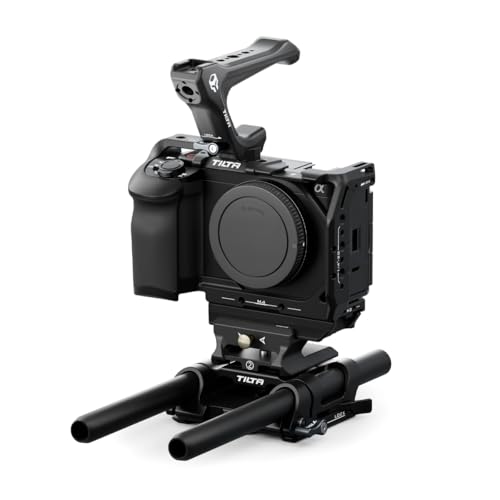 Image of Tilta Camera Cage Compatible with Sony ZV-E1 | Cold Shoe, NATO Rail, M3 and 1 /4 inch inch-20 Threads | Includes NATO Top Handle, Cooling System, Rod, LWS Baseplate | Black (Pro Kit)