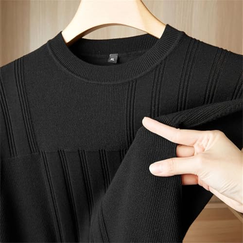 Men Short Sleeve Pullover Wool Sweater Solid Crew Neck Soft Warm Casual Knit Jumper Top3