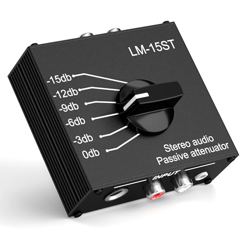RCA AUX 1/4” 1/8” Passive Stereo Inline Audio Attenuator Adj