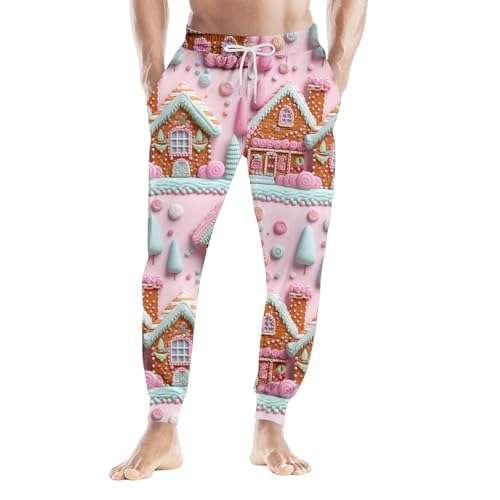 WENKOMG1 Christmas Pajama Pants Couples - Cute Printed Xmas Holiday Lounge Pajama Pants with Pockets Mens Knit Pajama Family Men Clothes Fashion Pyjamas Pants (XL - Cyan)