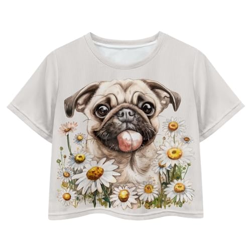 Image of Kids Crop Top Short Sleeve T-Shirts for Girls Size 5-14