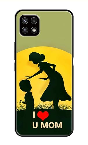 Image of Metal TPU Printed Back Cover for Samsung Galaxy A22 5G (Love U Mom) 360 Degree Protection | Camera Protection -25092024(AR)