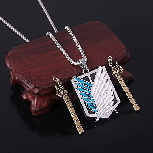 Funboat Aot Wings Of Freedom Pendant Necklace - Anime Shingeki No Kyojin Legion Badge Chain - Cosplay Gifts For Kids Girls Teens Women Men #TOP5
