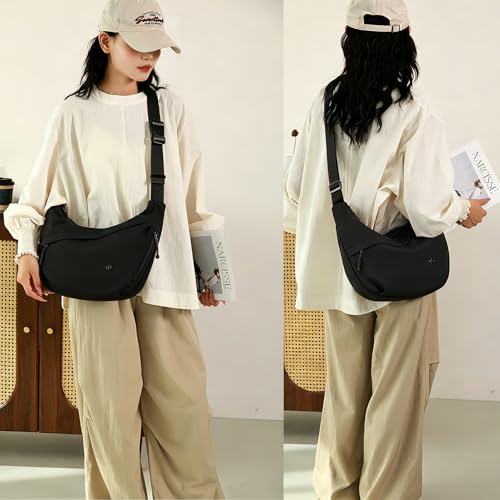 Image of Crescent Crossbody Bags for Women Nylon Travel Luna Hobo Bag Dumpling Purse