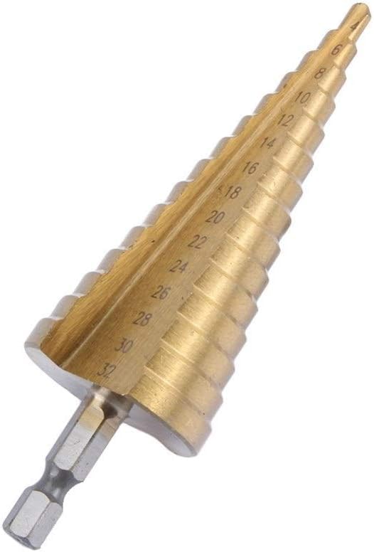 Wiertło do metalu， Wiertło stożkowe sześciokątne do blachy 1PC z tytanu 4-32MM HSS 4241