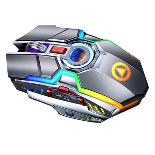 Souris de jeu sans fil rechargeable avec éclairage RGB 7 couleurs pour PC