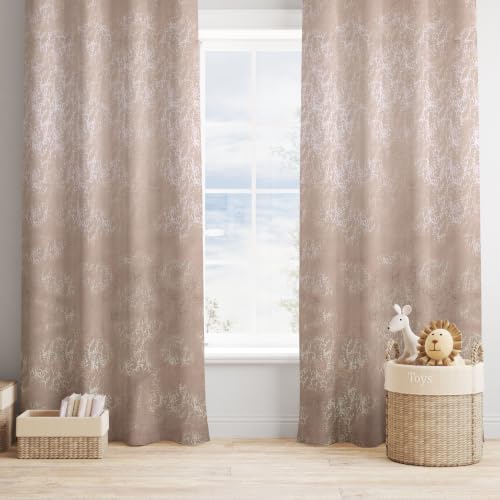 Image of Brown Fine Foil Printed True Blackout Window Curtains 5 Feet Set of 1, Heavy Room Darkening Thermal Insulated Eyelet Parda for Living Room & Bedroom, Curtains with Tie Back (121x152cm, Brown)