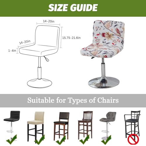 Image of FUANGUI Bar Stool Covers with Backs, 2 Pack Stretch Bar Stool Chair Covers, Knitted Jacquard Bar Stool Covers,Washable Bar Chair Covers Swivel Barstool Slipcovers,10