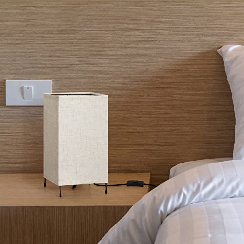 Haitral Bedside Table Lamps Set Of 2, Small Desk Lamp For Bedroom, Minimalist Metal Base Nightstand Lamps,Tiny Lamps With Linen Fabric Lampshade And On/Off Switch For Nursery Living Room Office Dorm #TOP5