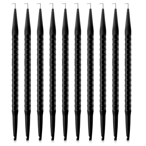 Image of Daifunli 10 Pcs Probe Pick Spudger Tools Bulk Nylon with L-Shaped Wire Hook 7 inch Length for Telecom Data Communication and Alarm Installers(Black)